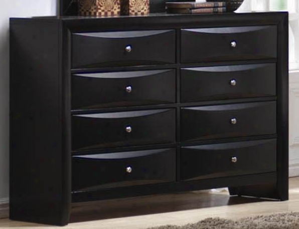 Dresser By the side of Brusher Chrome Acecnts In Glossy Black Finish