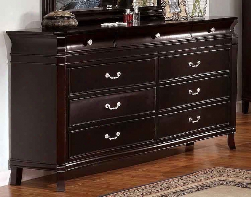 Dresser With Decorative Handles In Rich Espresso Finish