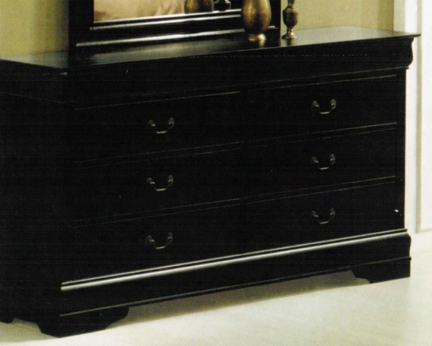 DrrsserW ith Hidden Drawers In Black Finish