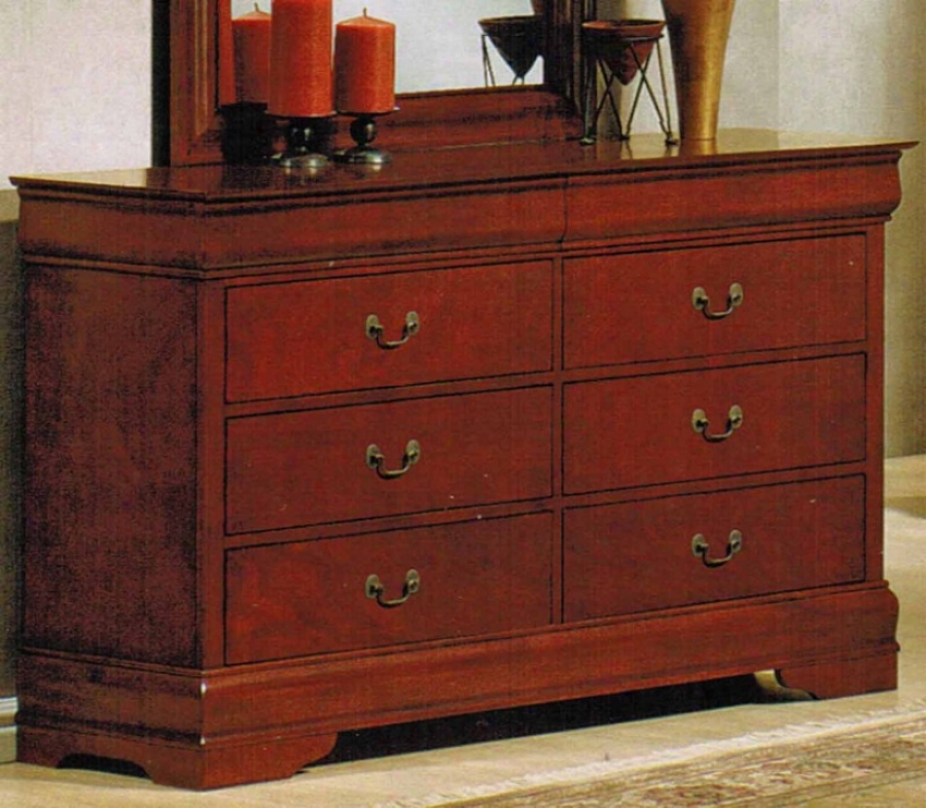 Dresser With Hiddden Drawers In Cherry End