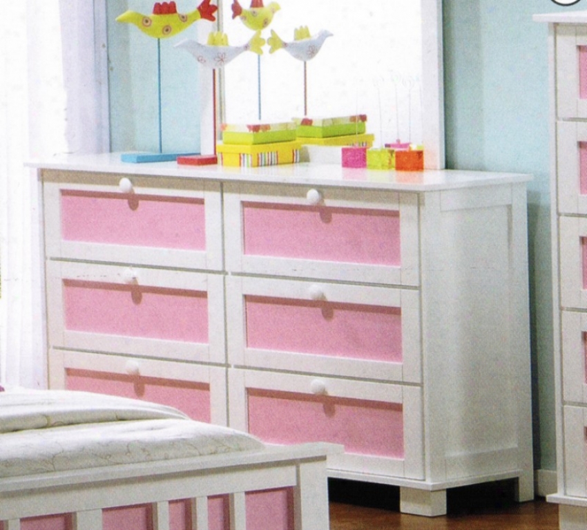 Dresser With Interchangeable Panels In White Finish