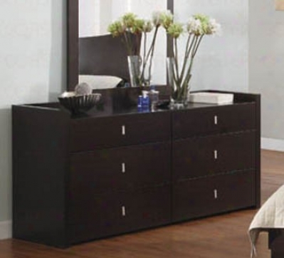 Dresser In the opinion of Metal Handles In Cappuccino Finish
