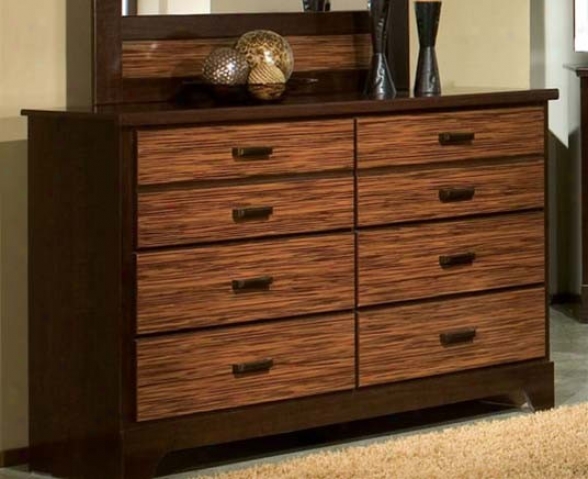 Dresser With Metal Handles In Two Tone Finish