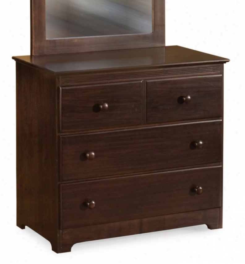 Dresser In the opinion of Three Drawers Windsor Style Antique Walnut Finish