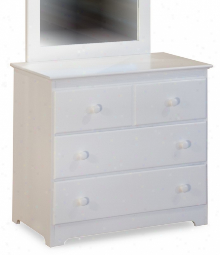 Dresser With Three Drawers Windsor Style White Finish