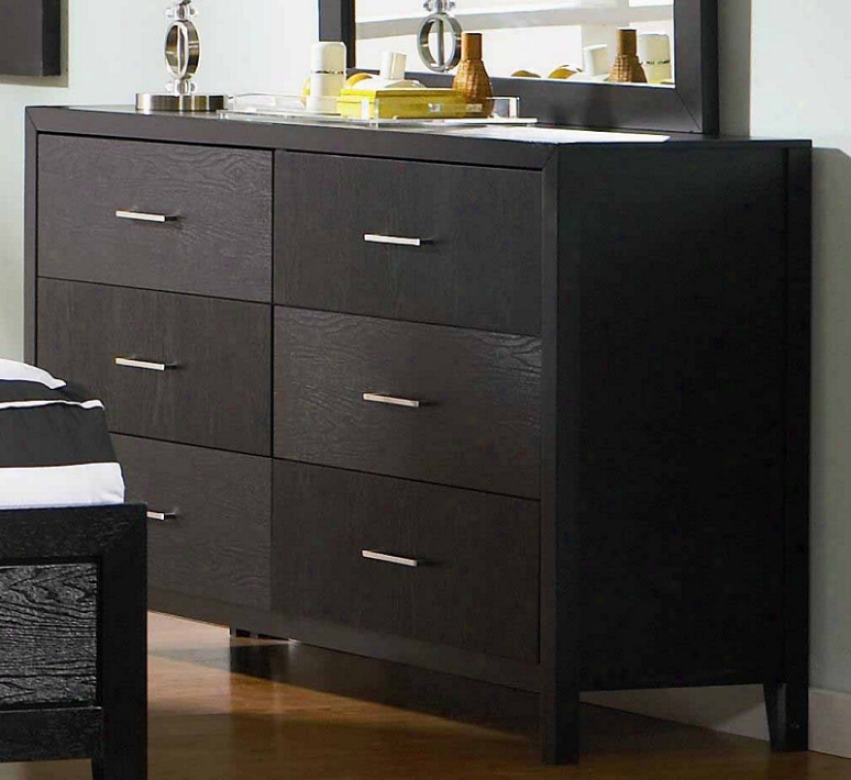 Dresser With Forest Grain In Black Finish