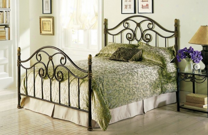 Dynasty Autumn Brown Finish Full Size Performed Iron Metal Bed