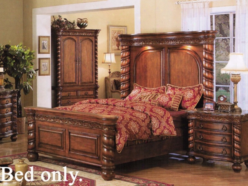 Eastern King Size Bed Caramel Finish