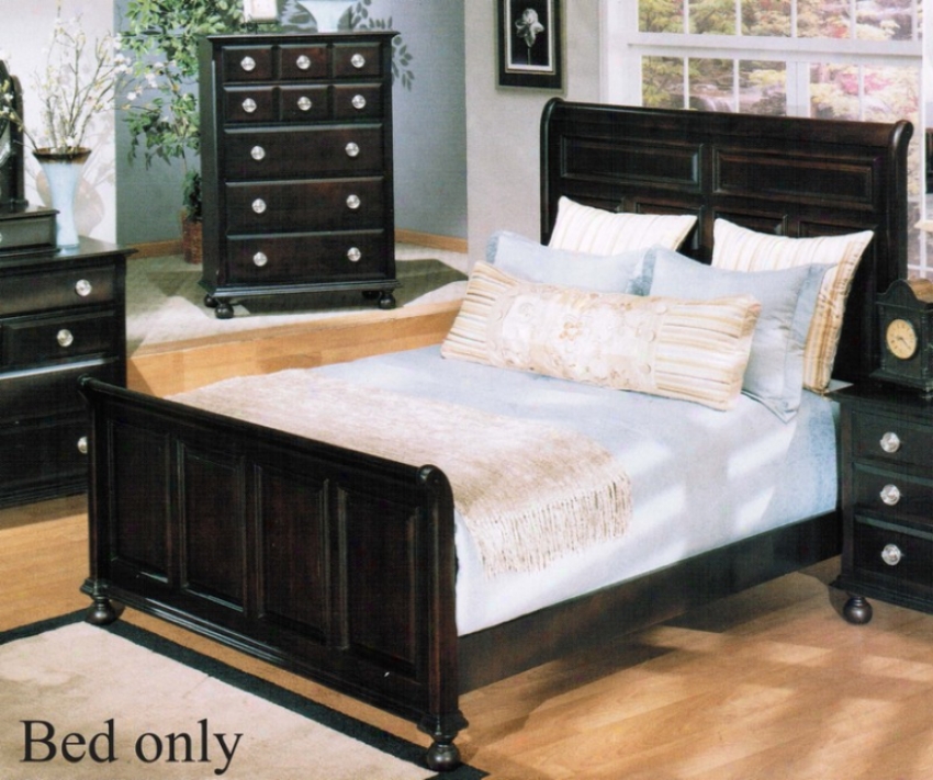 Eastern King Size Bed Contemporarh Style Espresso Finish