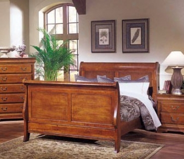 Eastern King Size Bed Louis Phillipe Style Oak Finish