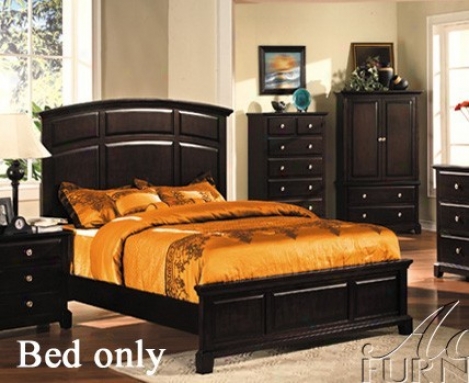 Eastern King Size Bed With Arc Headboard Chocolate Finish