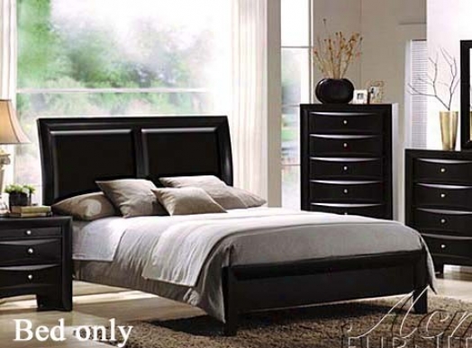 Eastern King Size Bed With Black Bycast Headboard