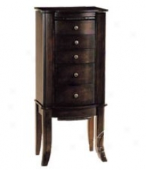 Elena Cappuccino Finish Jewelry Storage Armoire