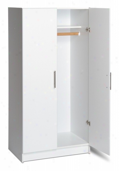 Elite Home Storage Collection White Finish 32&quot Wardrobe Cabinet
