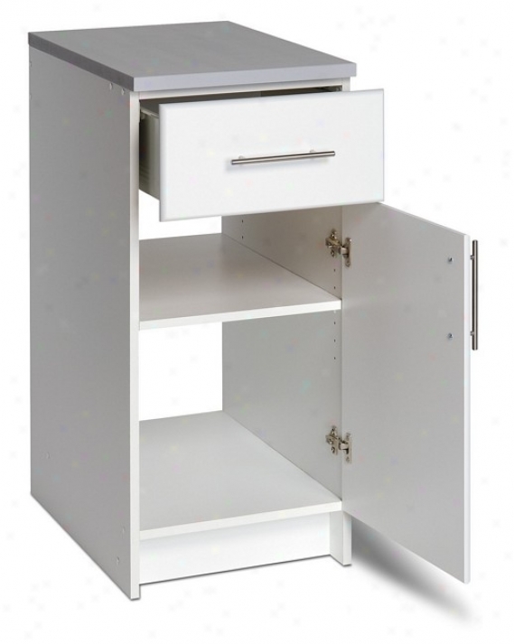 Elite Close Storage Collection White Finish Worktop aCbinet W/drawer