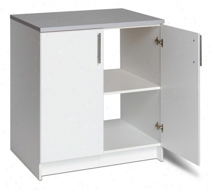 Elite Home Storage Collection White Finish Worktop 2-door Cabinet
