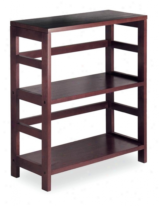 Espresso Finish 2-tier Wood Shelf Bookcase