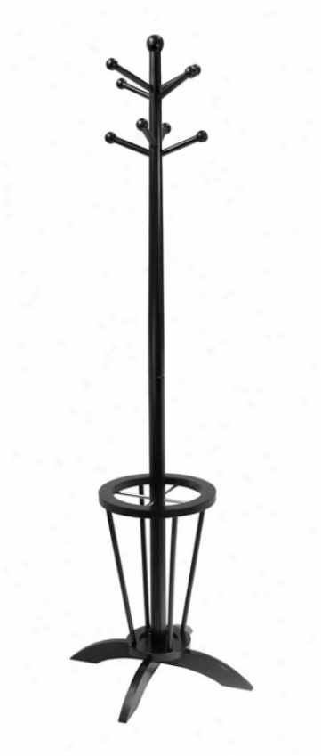 Espresso Fiinsh Coat Rack With Umbrella Stand