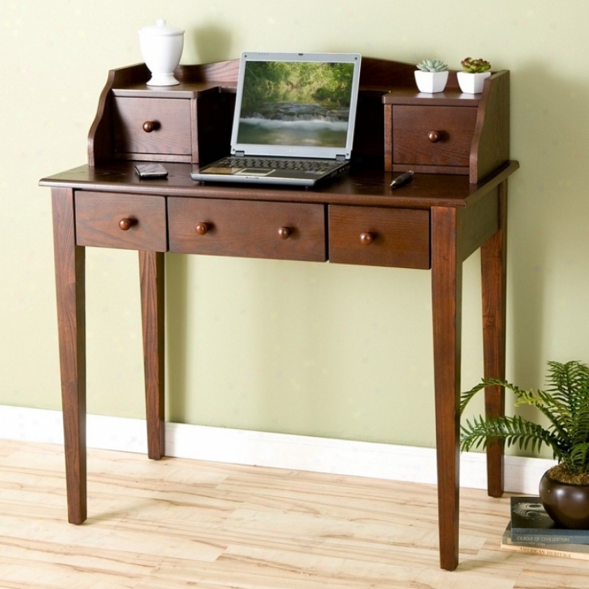 Espressso Finish Computer Secretary Writing Desk