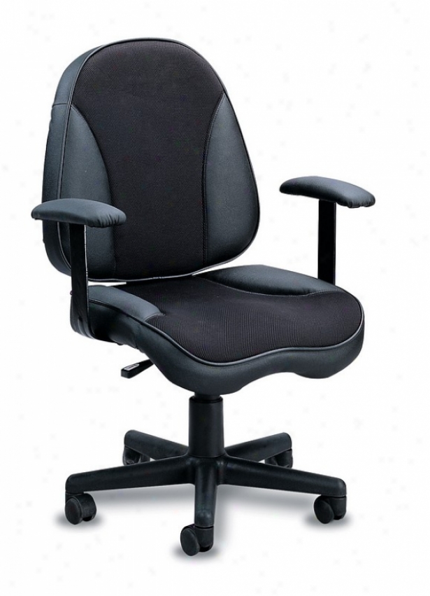 Eexcutive Black Leather & Mesh Fabric Office Chair