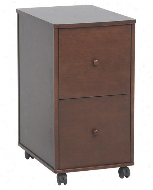 File Cabinet Through  Casters In Walnut Finish