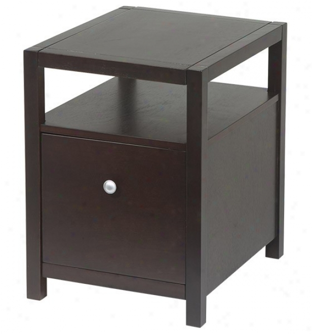 File Cabinet With Open Shelf In Espresso Finish