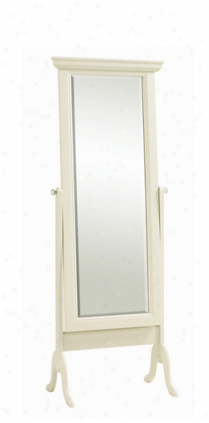 Floor Cheval Mirror Cottage Style In Bench White Finish