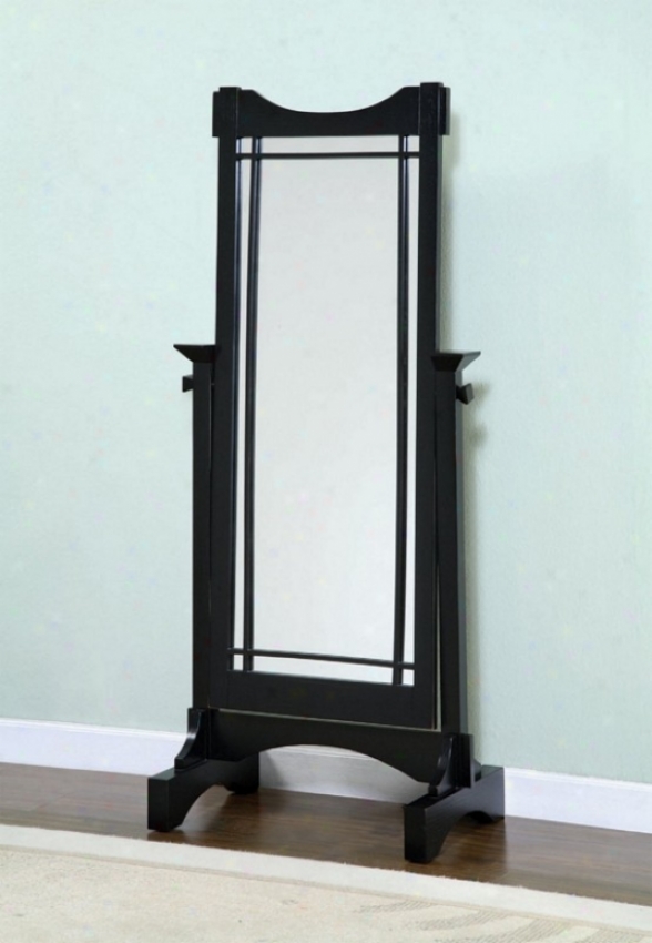 Floor Cheval Mirror With Concave Top In Charge Negro Finnish