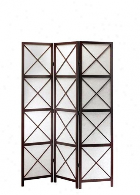 Folding Screen Room Divider - 3 Panels Apex Dark Walnut Finish