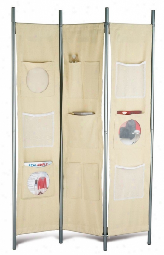 Folding Screen Room Divider - 3 Panels Pocketz Regular Cotyon