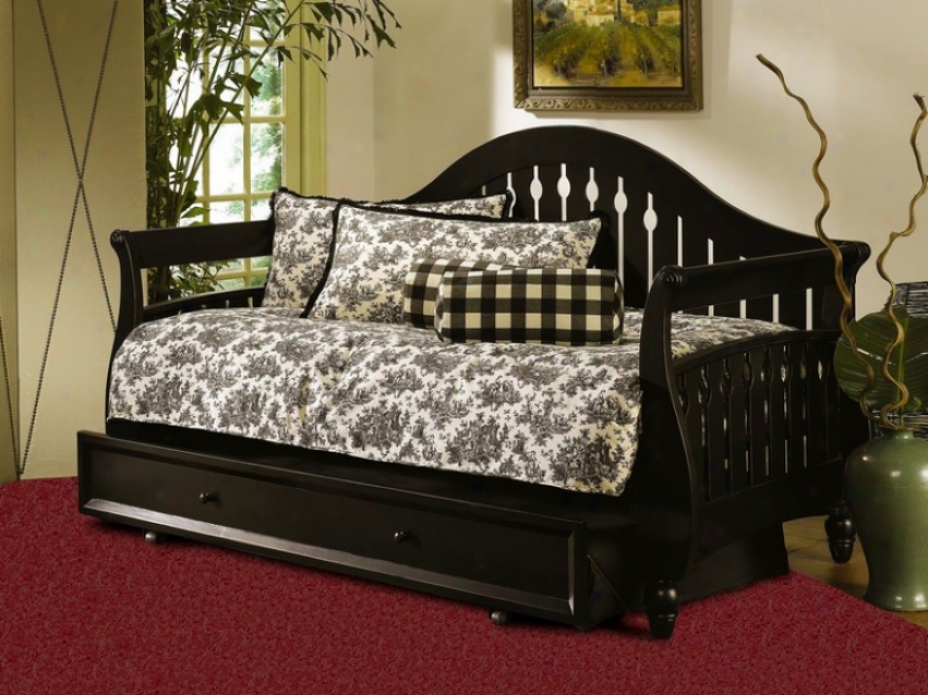 """fraser Daybed With Link Spring, Front Panel And Rollout In Distressed Black Finish"""