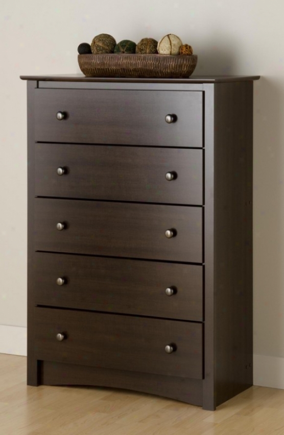 Fremont Drawer Chest With Metal Knobs In Espresso Finish