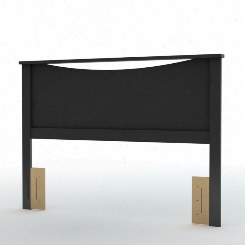 Full/ Queen Size Headboard Contemporary Style In Solid Black Finish