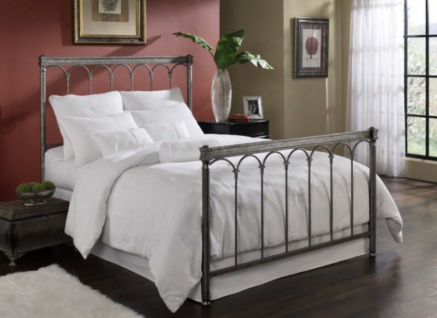 Full Bigness Bed - Romano Traditional Design In Silvwr Gleam Finish