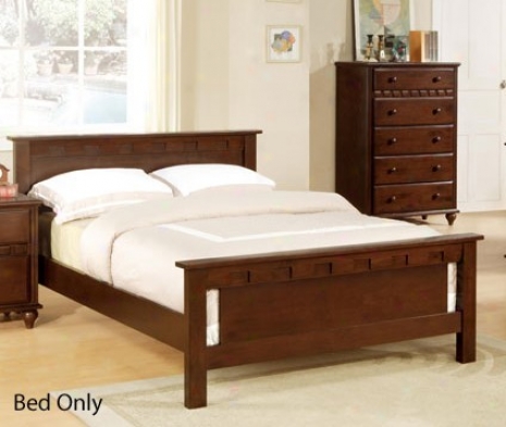 Full Size Bed With Frame - Deep BrownF inish