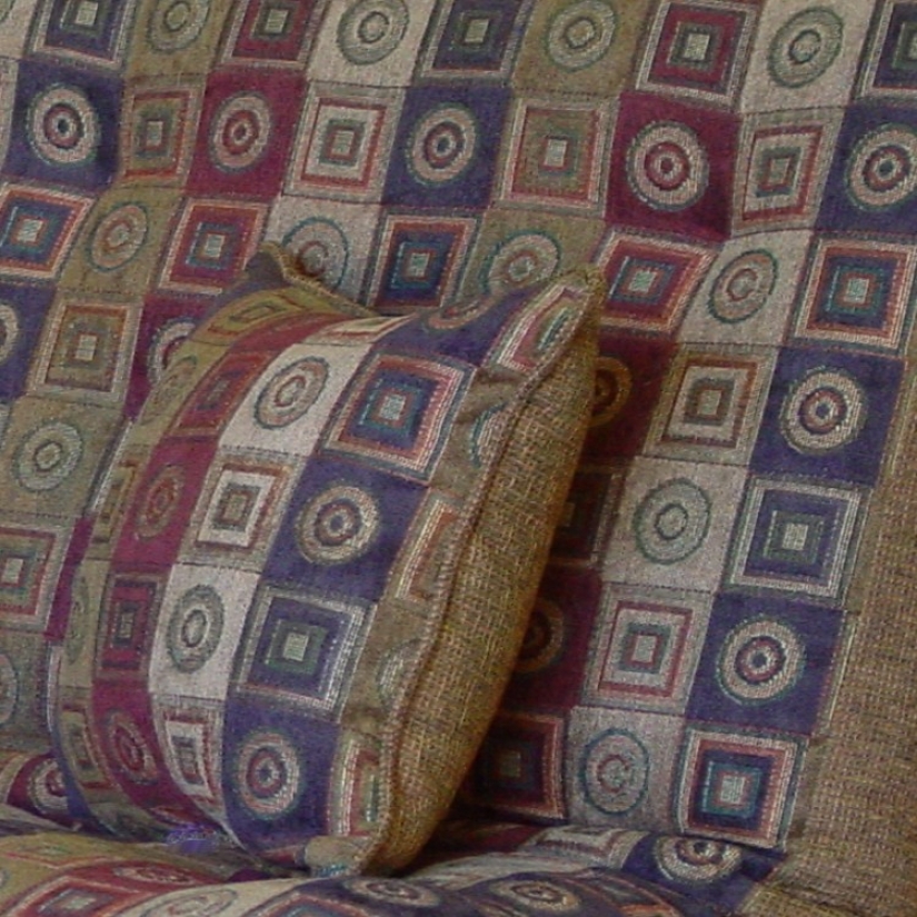Full Size Futon Cover And 2 Pillows Set In Geometric Patyern