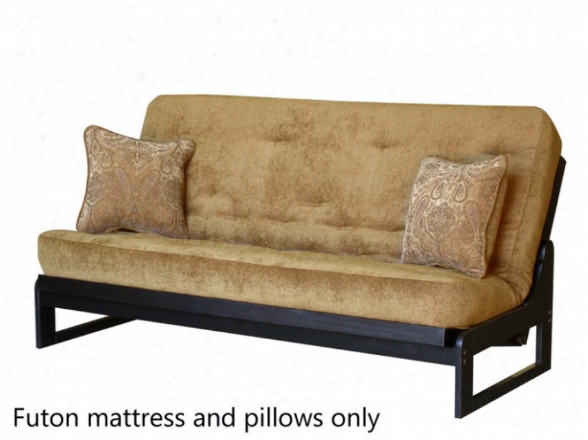 Satiated Size Futon Sofa Mattress Tuftwd In Camel Colored Fabric