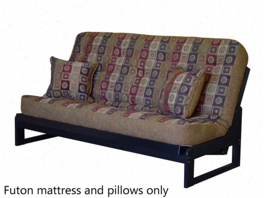 Full Size Futon Sofa Mattresx Tufted In Geometric Pattern