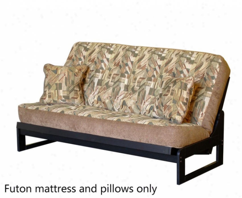 Full Sizing Futon Sofa Mattress Tufted In Patterned Texture In Sage Sound