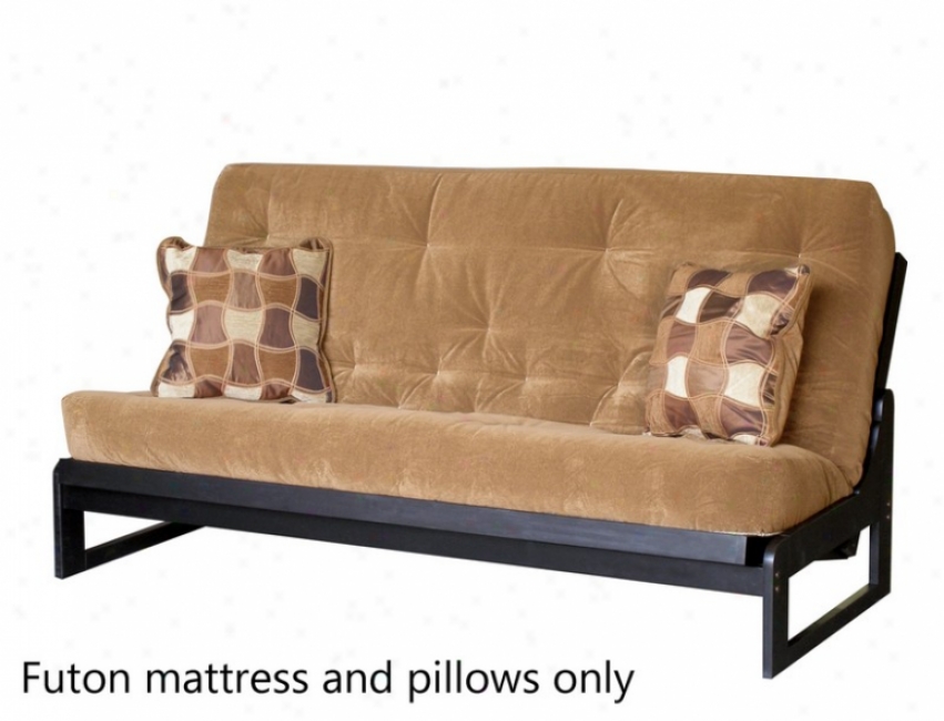 Saturated Size Futon Sofa Mattresd Tufted In Sand Microfiber