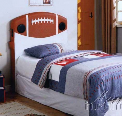 Entire extent Size Headboard With Speakers In Football Design