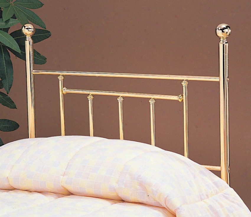 Full Size Headboard With Tubular Design In Brass Finish