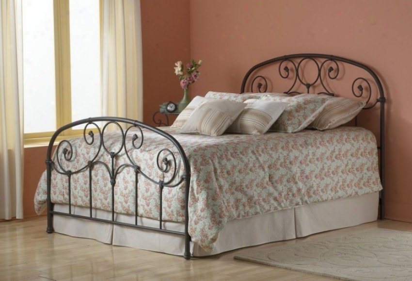 Loud Size Metal Bed With Frame - Grafton Traditional Sketch In Rough Gold Finish