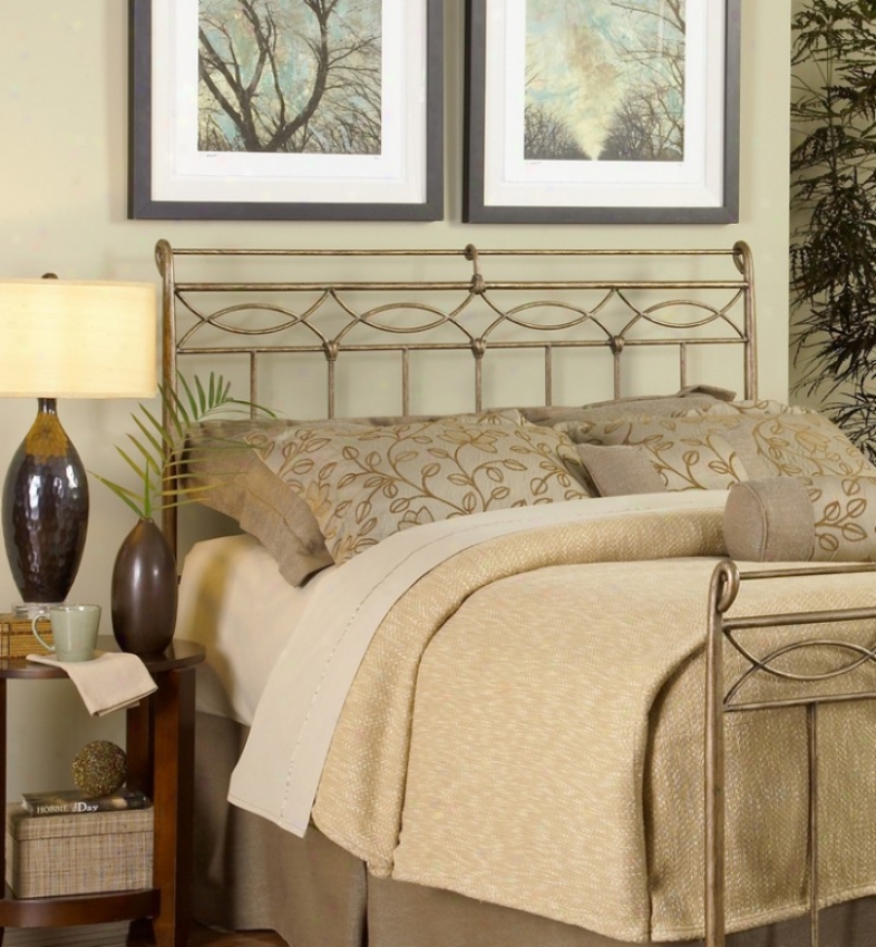 Full Size Metal Headboard - Channing Transitional Design In Nickdl Copper Finish