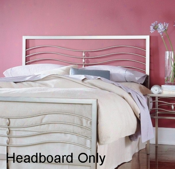 Full Size Metal Headboard - Malibu Contemporary Design In Iced Silver Finish