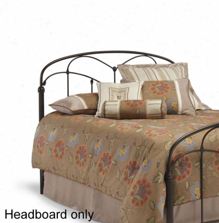 Full Size Metal Headboard - Pomona Transitional Style In Hazelnut Polish