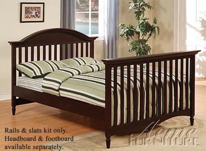 Full Size Rails & Slats Kit Espresso Finish