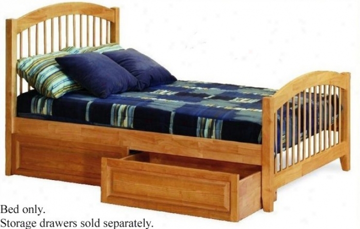 Full Size Windsor Style lPatform Bed With Footboard Caramel Latte Finish