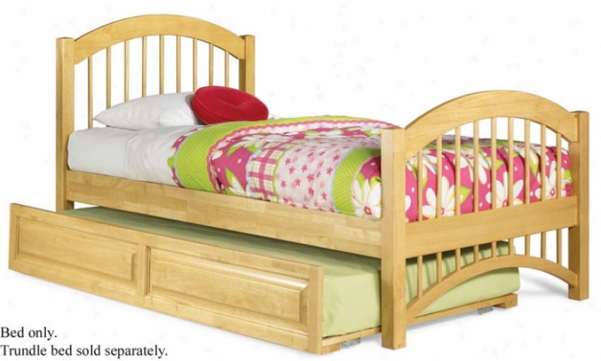 Full Size Windsor Gnomon  Platform Bed With Footboard Natural Maple Finish