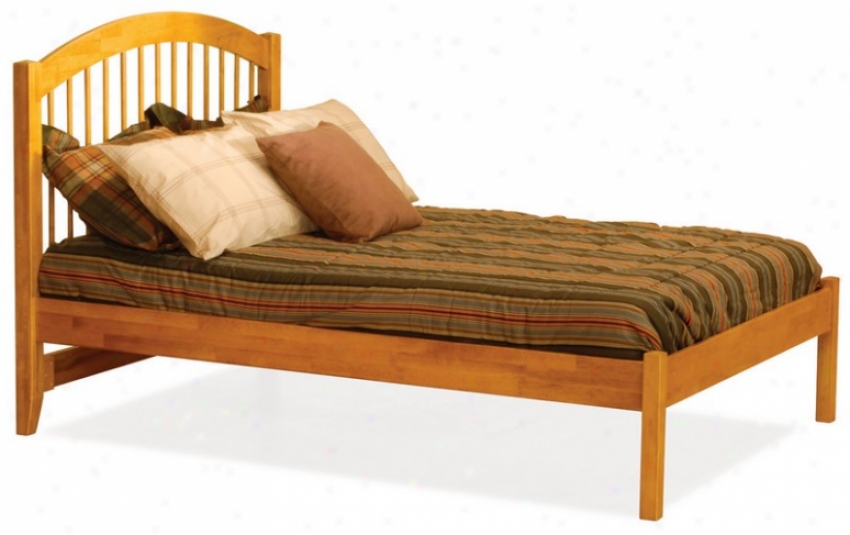 Full Size Windsor Style Platfoem Bed With Open Footrail Caramel Latte Finish